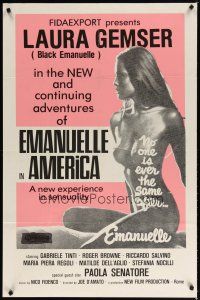 1k010 EMANUELLE IN AMERICA Canadian 1sh '77 artwork of sexy Laura Gemser in the title role!