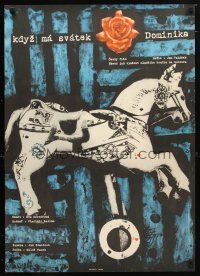 1k211 KDYZ MA SVATEK DOMINIKA Czech 23x33 '67 Teissig art of carousel horse!