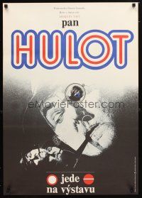 1k225 TRAFFIC Czech 23x33 '74 different art of Jacques Tati as Mr. Hulot by Zdenek Ziegler!