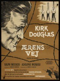 1k426 PATHS OF GLORY Danish '59 Stanley Kubrick, different Wenzel artwork of Kirk Douglas!
