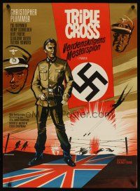 1k458 TRIPLE CROSS Danish '67 different Stevenov art of Christopher Plummer, Nazis!