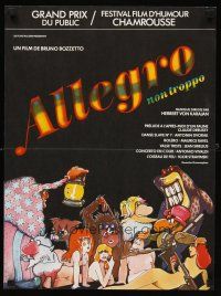 1k233 ALLEGRO NON TROPPO French 15x21 '77 Bruno Bozzetto, great wacky sexy cartoon artwork!