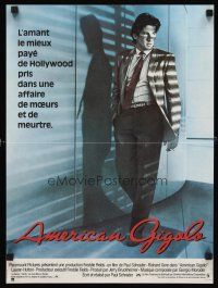 1k234 AMERICAN GIGOLO French 15x21 '80 handsomest male prostitute Richard Gere framed for murder!