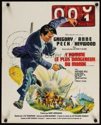 1k238 CHAIRMAN French 15x21 '69 U.S.-British-Russian Intelligence can't keep Gregory Peck alive!