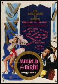 1k128 WORLD BY NIGHT English 1sh 1962 Luigi Vanzi's Il Mondo di notte, Italian showgirls!