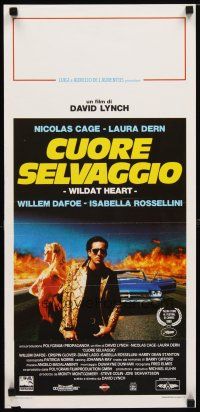 1k166 WILD AT HEART Italian locandina '90 David Lynch, Nicolas Cage & sexy Laura Dern!