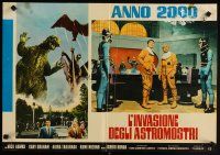 1k169 INVASION OF ASTRO-MONSTER Italian photobusta R77 fire breathing monsters & cast!