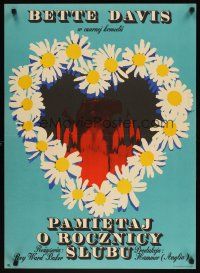 1k503 ANNIVERSARY Polish 23x33 '70 Bette Davis, different Zbikowski art of flowers!