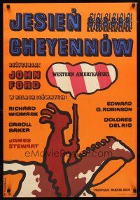 1k511 CHEYENNE AUTUMN Polish 23x33 '70 John Ford directed, Native American art by Mlodozeniec!