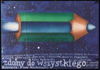 1k559 POTRYASAYUSHCHIY BERENDEEV Polish 23x33 '77 cool Socha art of pencil rocket!