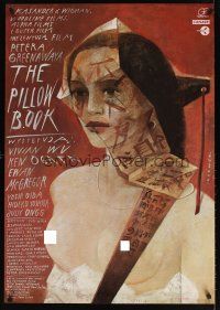 1k620 PILLOW BOOK Polish 27x38 '96 Peter Greenaway, cool Sadowski art of Japanese girl!