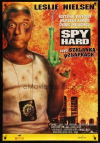 1k627 SPY HARD Polish 27x38 '96 wacky Leslie Nielsen w/watergun, screwball comedy!
