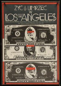 1k631 TO LIVE & DIE IN L.A. Polish 27x38 '86 Erol art from William Friedkin's thriller!