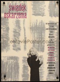 1k493 WITNESS FOR THE PROSECUTION Polish 16x22 '60 Wilder, Marlene Dietrich, Julia Berli art!