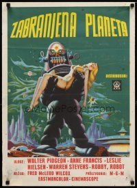 1k068 FORBIDDEN PLANET Yugoslavian '56 classic art of Robby the Robot carrying sexy Anne Francis!