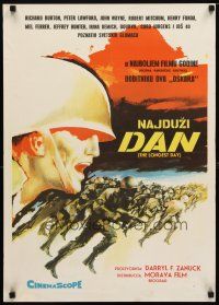 1k072 LONGEST DAY Yugoslavian '62 Zanuck's World War II D-Day movie with 42 international stars!