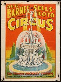 1m230 AL G BARNES & SELLS-FLOTO COMBINED CIRCUS circus poster '30s art of famous Jackley Troupe!