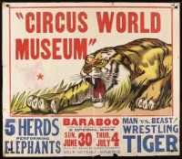1m241 CIRCUS WORLD MUSEUM circus poster '60s art of big cat on the prowl!
