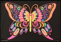 1m627 BUTTERFLY Canadian commercial poster '70s blacklight, trippy psychedelic art!