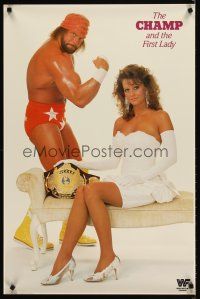 1m630 CHAMP & THE FIRST LADY commercial poster '88 wacky Macho Man & sexy Miss Elizabeth!