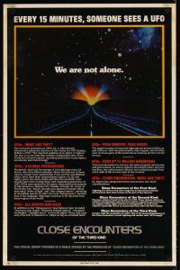 1m634 CLOSE ENCOUNTERS OF THE THIRD KIND commercial poster '77 Spielberg classic, cool UFO facts!