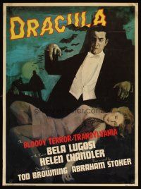 1m639 DRACULA commercial poster '76 Tod Browning, Bela Lugosi vampire classic!