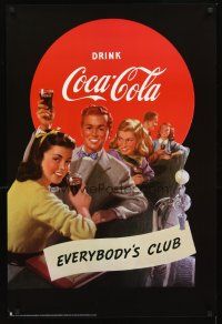 1m641 DRINK COCA-COLA EVERYBODY'S CLUB Italian commercial poster '97 cool vintage style artwork!