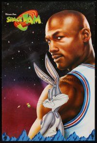 1m706 SPACE JAM commercial poster '96 Michael Jordan & Bugs Bunny in outer space!