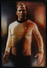 1m713 STAR TREK CREW TV commercial poster '91 Drew art of William Shatner as Captain Kirk!