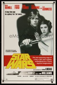1m227 STAR WARS signed commercial poster '08 by artist Russell Walks, Mark Hamill & Carrie Fisher!