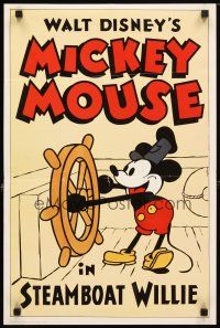 1m716 STEAMBOAT WILLIE commercial poster '80s great artwork of Mickey Mouse as captain!