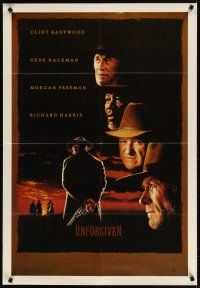 1m725 UNFORGIVEN commercial poster '92 Clint Eastwood, Hackman, Morgan Freeman, Richard Harris!