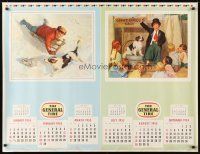 1m591 GENERAL TIRE 2 printer's test calendar pages '55 cool Medcalf artwork!
