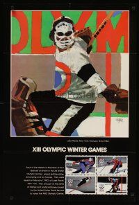 1m028 XIII OLYMPIC WINTER GAMES special 24x36 '80 US Postal Services collectible stamps!