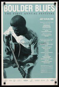 1m551 BOULDER BLUES 16x24 music poster '89 William Matthews artwork of man playing guitar!