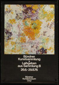 1m292 BUNDNER KUNSTMUSEUM CHUR 27x39 Swiss art exhibition '76 colorful abstract art of flowers!