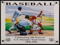 1m032 CELEBRATING 100 YEARS OF U.S. OLYMPIC TEAM GLORY 1896-1996 special 18x24 '96 baseball art!