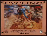 1m033 CELEBRATING 100 YEARS OF U.S. OLYMPIC TEAM GLORY 1896-1996 special 18x24 '96 cycling art!