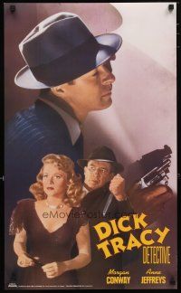 1m739 DICK TRACY 2-sided video poster R90 Morgan Conway as Chester Gould's classic detective!