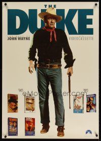 1m741 DUKE: THE BEST OF JOHN WAYNE video poster '90 full-length image of classic cowboy w/rifle!