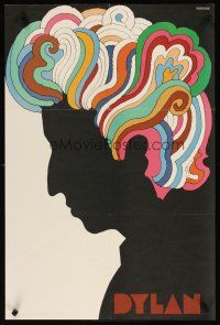 1m541 DYLAN record album insert poster '67 colorful silhouette art of Bob by Milton Glaser!