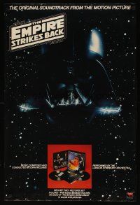 1m198 EMPIRE STRIKES BACK soundtrack music poster '80 cool c/u image of Darth Vader head!