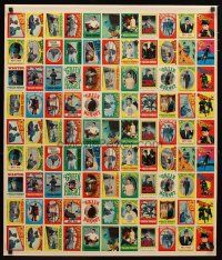 1m609 GREEN HORNET uncut sticker sheet '66-67 images of Wagner, Williams & Bruce Lee!