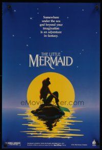 1m408 LITTLE MERMAID special 18x26 '89 Ariel in moonlight, Disney underwater cartoon!