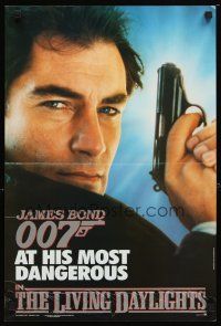 1m411 LIVING DAYLIGHTS 2-sided English special 16x24 '86 Timothy Dalton as James Bond!
