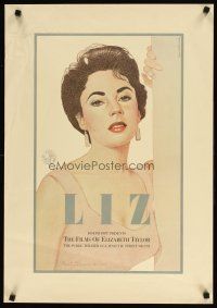 1m491 LIZ: THE FILMS OF ELIZABETH TAYLOR film festival poster '85 Davis art of the sexy actress!