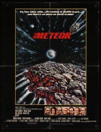 1m422 METEOR 2-sided special 22x29 '79 Sean Connery, Natalie Wood, cool sci-fi artwork by Whipple!