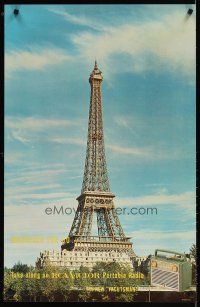 1m021 RCA VICTOR PORTABLE RADIO 22x34 advertising poster '60s cool image of Eiffel Tower!