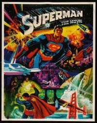 1m442 SUPERMAN special 22x28 '78 cool different Bart Doe art of superhero in action!