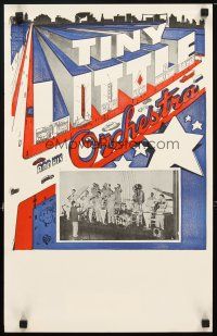 1m549 TINY LITTLE & HIS ORCHESTRA 14x22 music poster '40s cool art & design + image of band!